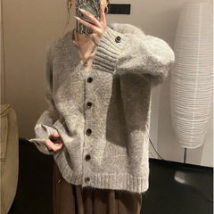 韩系软糯针织开衫女秋冬新款2025V领宽松显瘦休闲气质毛衣外套女