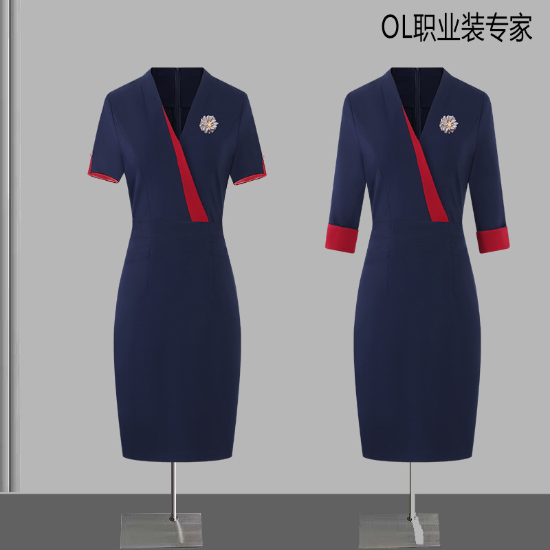 Business wear dress welcome business reception women's clothing mid-length fashion temperament case customer service work clothes wholesale