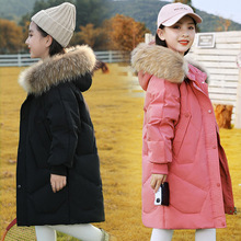 女童羽絨服中長款加厚韓版洋氣2022新款兒童裝中大童女孩冬裝外套