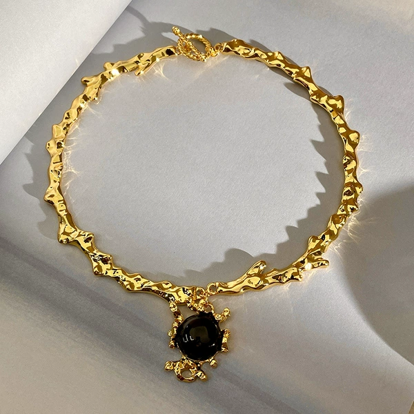 34# Black Irregular Necklace (GA1961)