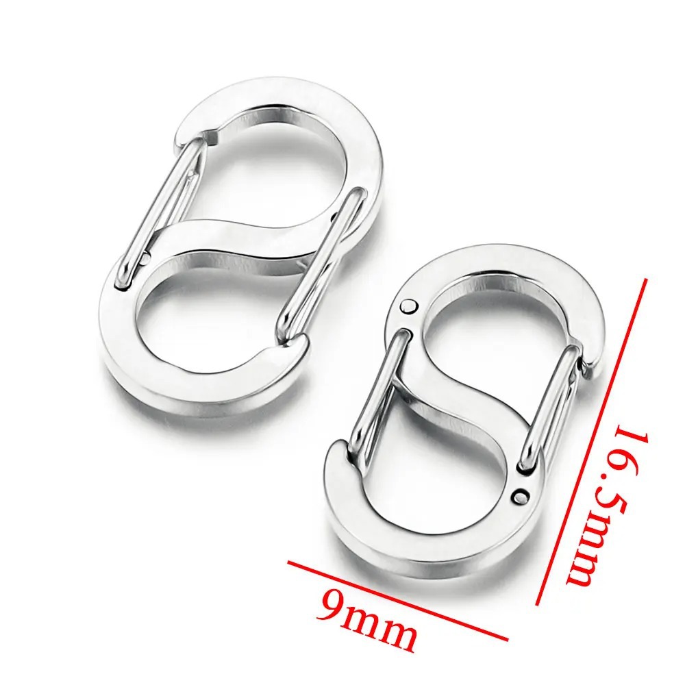 Acero inoxidable hebilla de 8 palabras collar de pulsera en forma de S hebilla de conexión equipaje hebilla de suspensión rápida accesorios de ajuste de vacío hebilla
