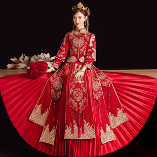 Xiuhe Clothing 2025 New Chinoiserie Wedding Dress Bride Wedding Dress Xiuhe Small Dragon and Phoenix Gown Autumn and Winter Women Look Slim