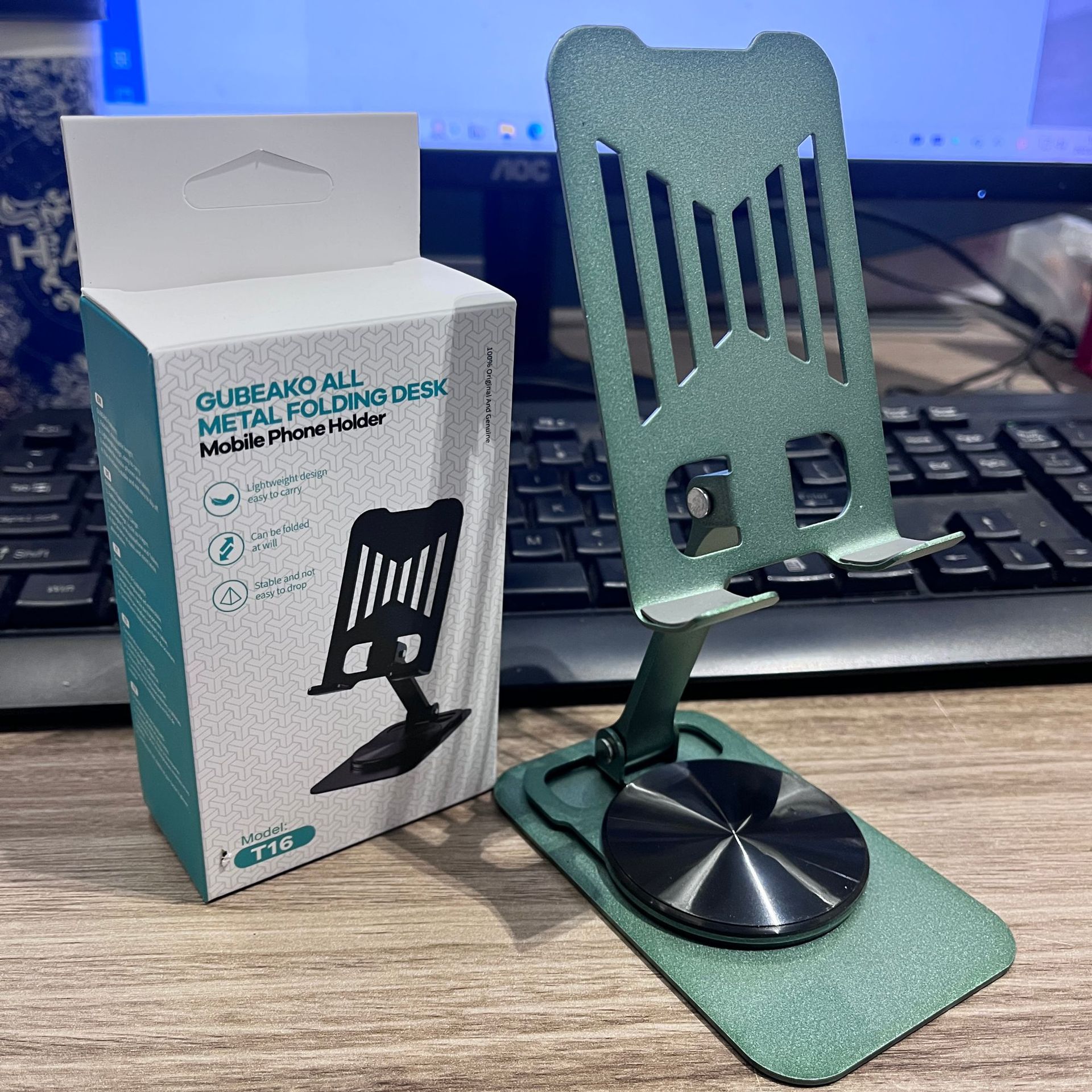 Matcha green [all metal★360 degree rotation★Universal for mobile phones and tablets]