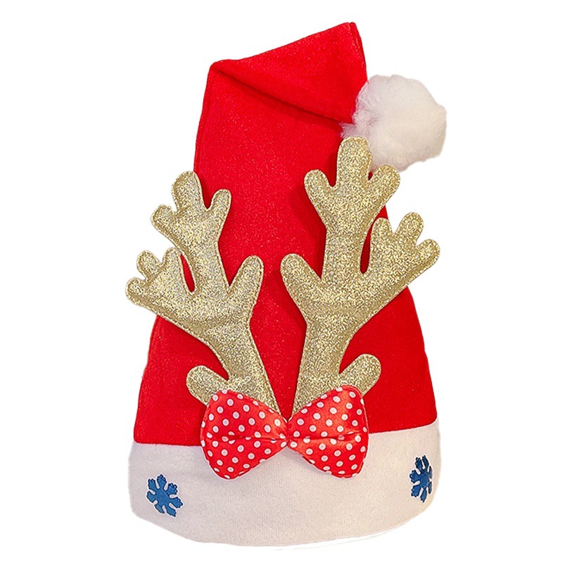 Niños adultos Santa Claus sombrero de vestir tocado kindergarten decoraciones de Navidad astas creativas sombrero de Navidad