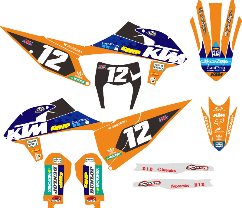 KTM250EXCF ステッカーデカールプリントステッカーフィルム Gaosai モトクロスステッカーレーザーに適しています|undefined
