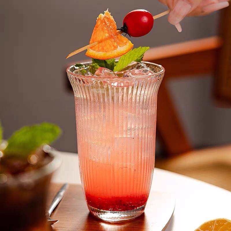 Taza de café con leche americana de hielo Taza de vidrio de estilo ins Taza de agua de ajuste especial de café Taza de leche Taza de bebida Taza de jugo