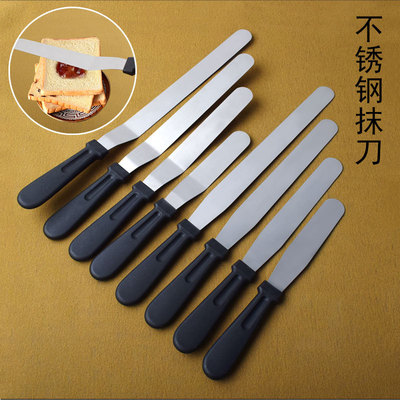 6寸8寸10寸12寸塑料手柄不锈钢抹刀曲吻刀奶油蛋糕烘焙脱模刀工具|ru