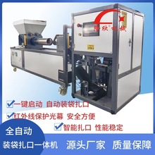 自动装袋扎口一体机香菇平菇黑木耳原料装袋机打包机供应封口机