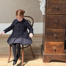 橙乐25冬韩版女童A字荷叶边翻领娃娃裙棉衣 女童中长款夹棉外套