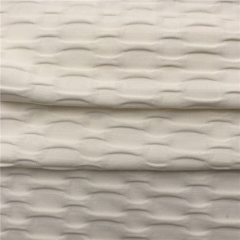 Tejido jacquard burbuja 250g elástico jacquard plaid yoga tejido de punto deportivo