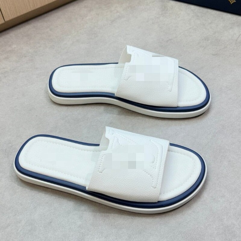 Cross-Border Large Size Genuine Leather Soft-Soled Men's Slippers, High-End Light Luxury Casual Slip-On Sandals, Vietnamese Rubber Slide Beach Shoes