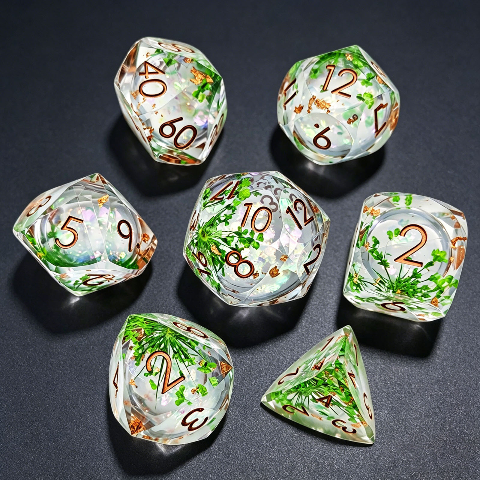 树脂多切面骰子套装DND龙与地下城多面体骰子COC跑团游戏骰子DICE