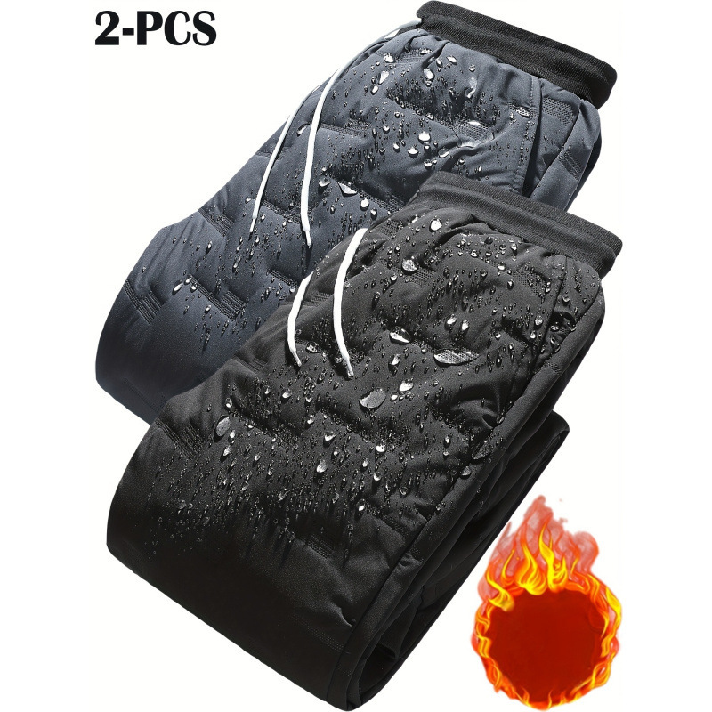 2025 Cross-Border New Men's Casual Pants Fleece-Lined Warm Sweatpants Thick Winter Warmth