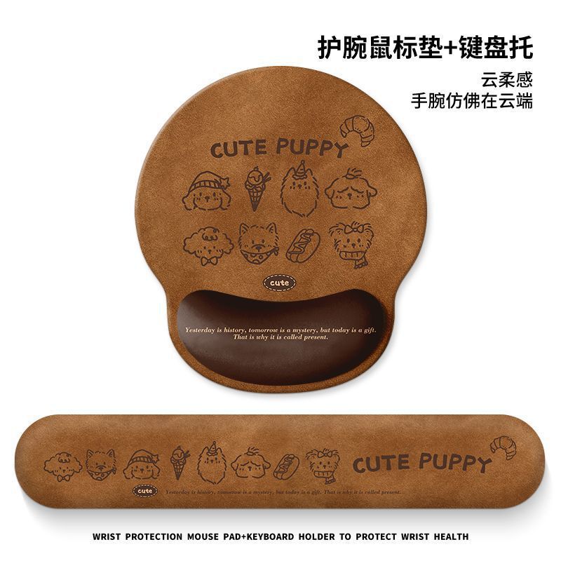 漫画かわいい子犬リストガードマウスマット女の子保護リストサポート一体型コンピュータキーボードパッドデスクパッド|undefined