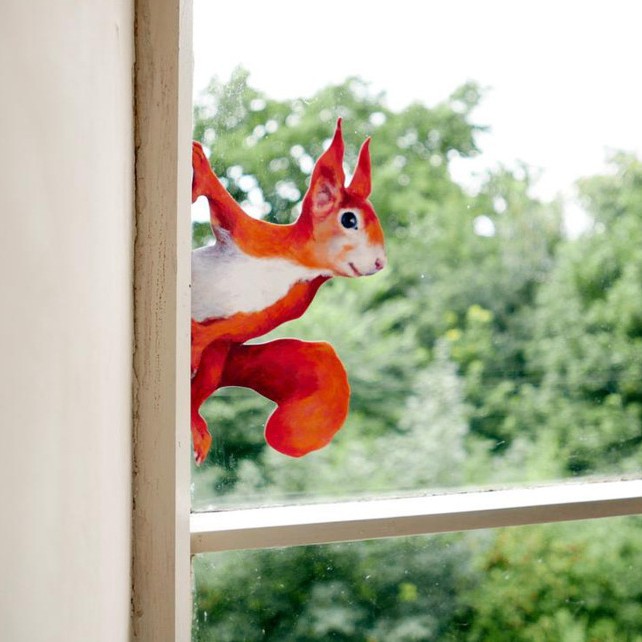 Comercio exterior transfronterizo de animales pegatinas casa pared ventana coche vidrio pegatinas decorativas