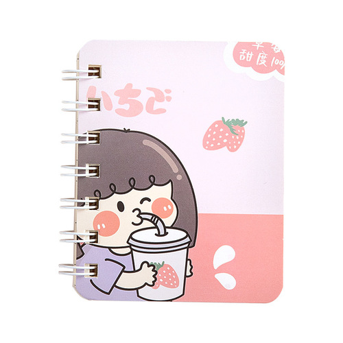 High-looking small notebook A7 coil notebook cartoon lined notebook portable mini notepad primary school children's diary