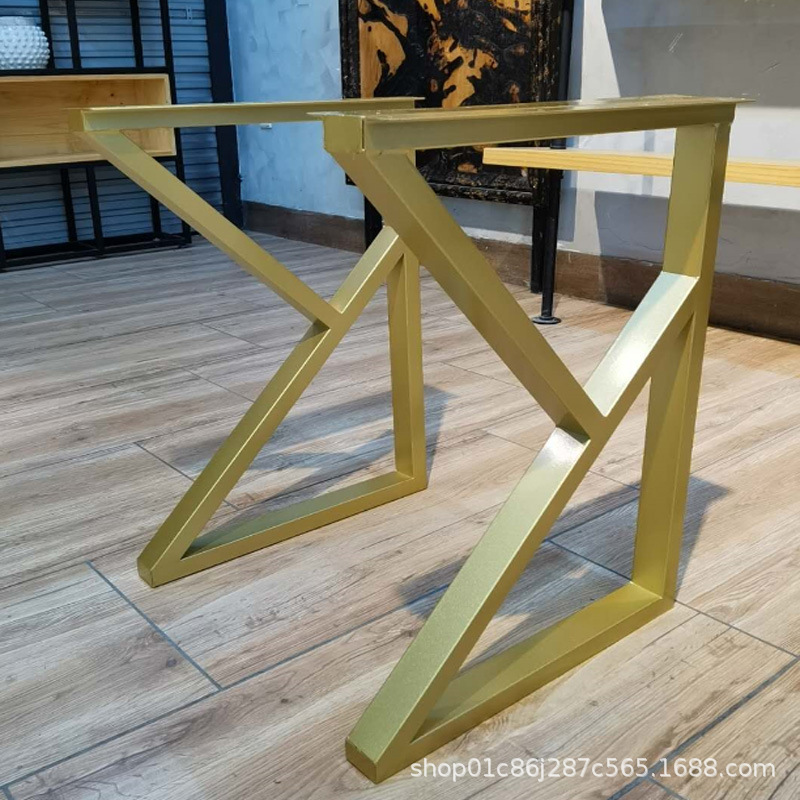 K字铁艺桌腿支架办公桌脚大板桌子金属脚架简易餐桌脚书桌桌子腿