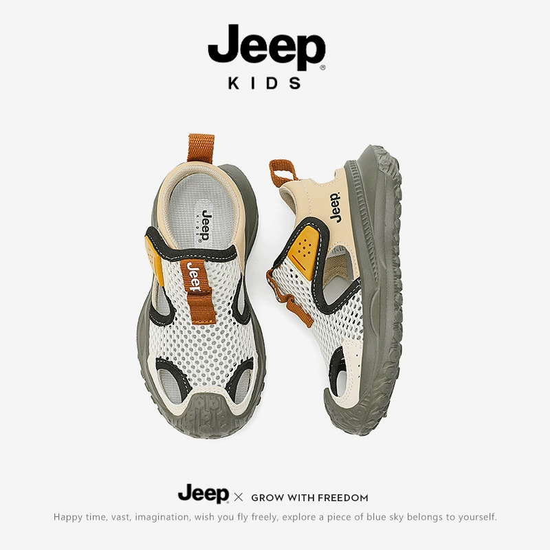 Вездеходные летние кроссовки Jeep дышащие для мальчиков, нескользящая обувь для пляжа для подростков