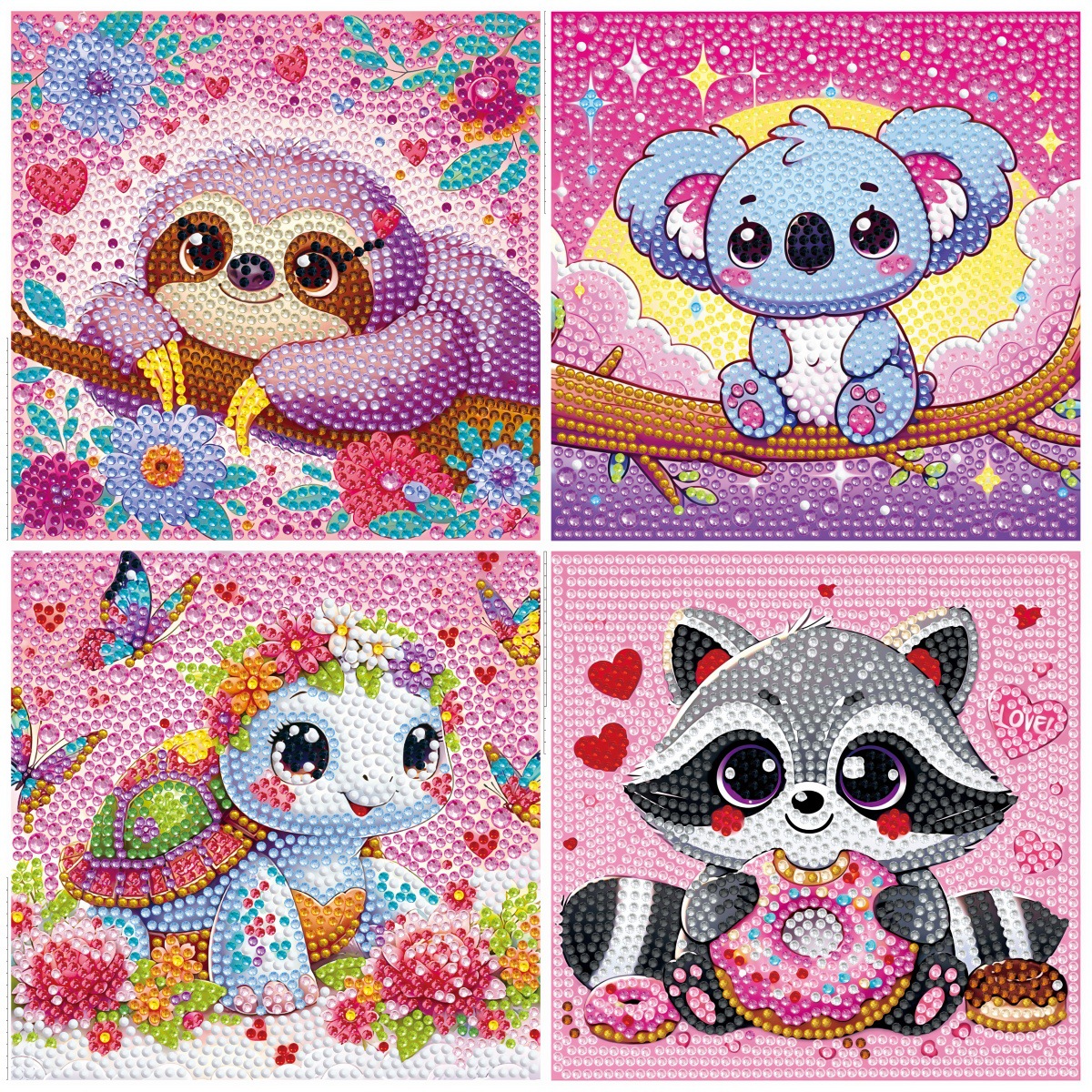 Transfronterizo Amazon nuevo dibujo de diamante infantil diy niña juguetes hechos a mano animal diamante dibujos animados pegatinas