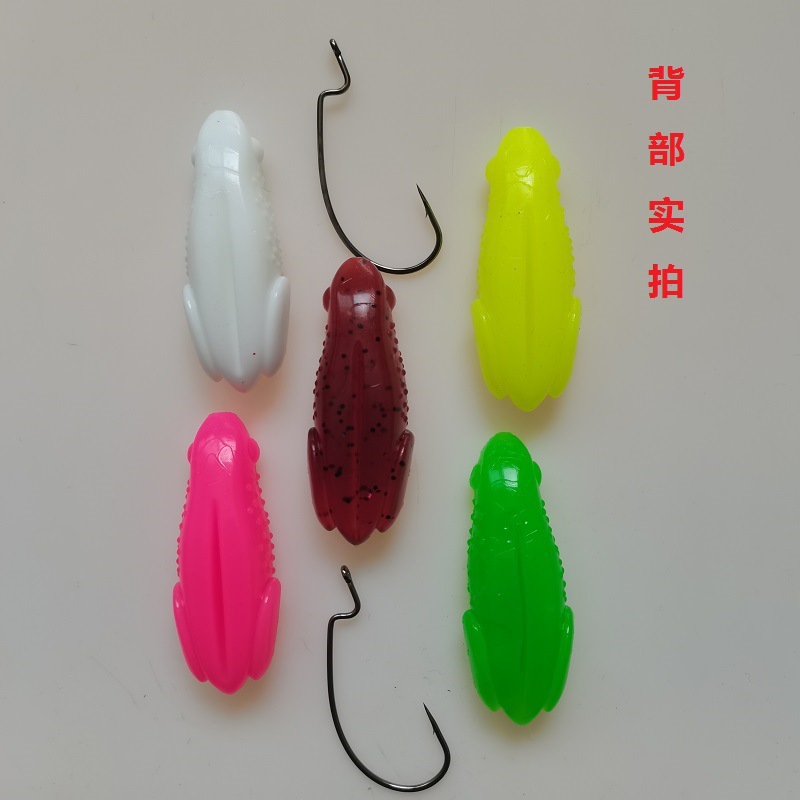 浮水軟蛙6曲柄鈎青蛙路亞餌黑魚軟餌假餌打黑套裝路亞餌雷蛙跨境