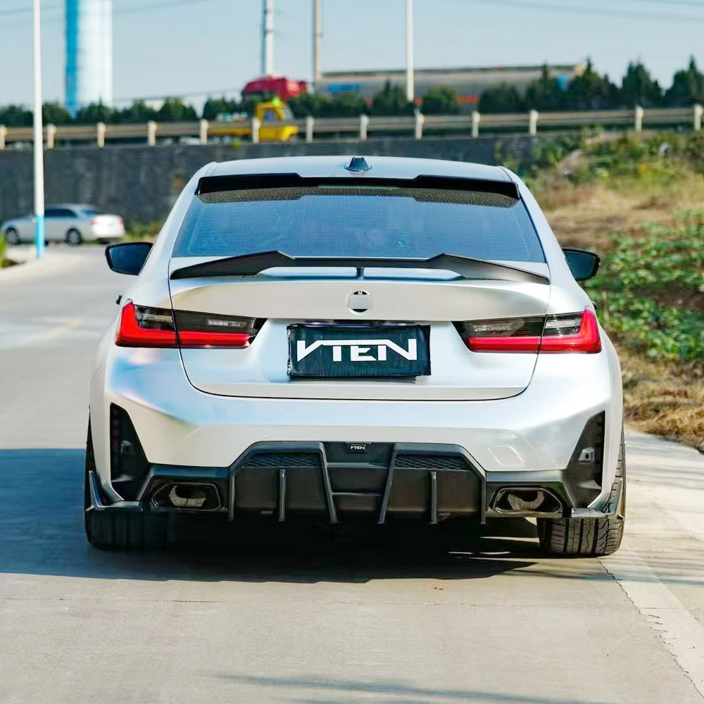 Suitable for BMW 3 Series G20/G28 modification, VTEN second-generation rear spoiler with glossy black paint, V2 rear spoiler for non-destructive installation