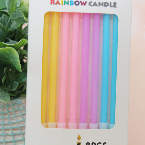 Wholesale ins Korean version of colorful candles 8 pack party cake creative pencil birthday baking candles cross-border