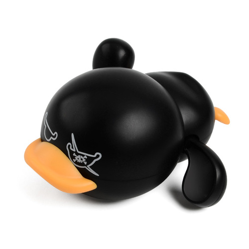 The same style of baby bath toy duck playing in the water. Children's bathroom play water clockwork swimming and diving duck.