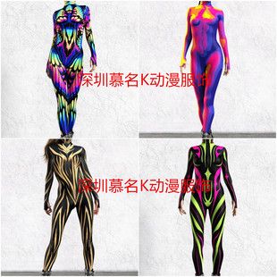 20.24million Santa's New BoDysuit 3D Digital Printing ADult cosplay One-piece Play Costume