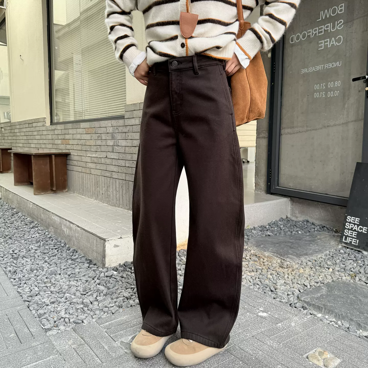 藏肉神裤！品质加绒弯刀牛仔裤女秋冬2025新款直筒宽松拖地阔腿裤