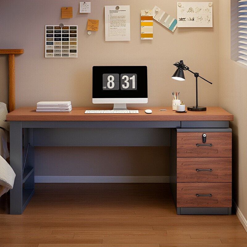 Desk, Desktop Bookcase, Integrated Table, Home-Use Table with Drawers, Rental House Adult Mobile Workbench, Office Desk