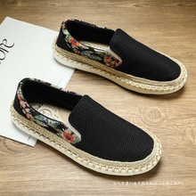 老北京布鞋男款夏季男鞋透气软底千层底一脚蹬休闲运动轻便懒汉鞋