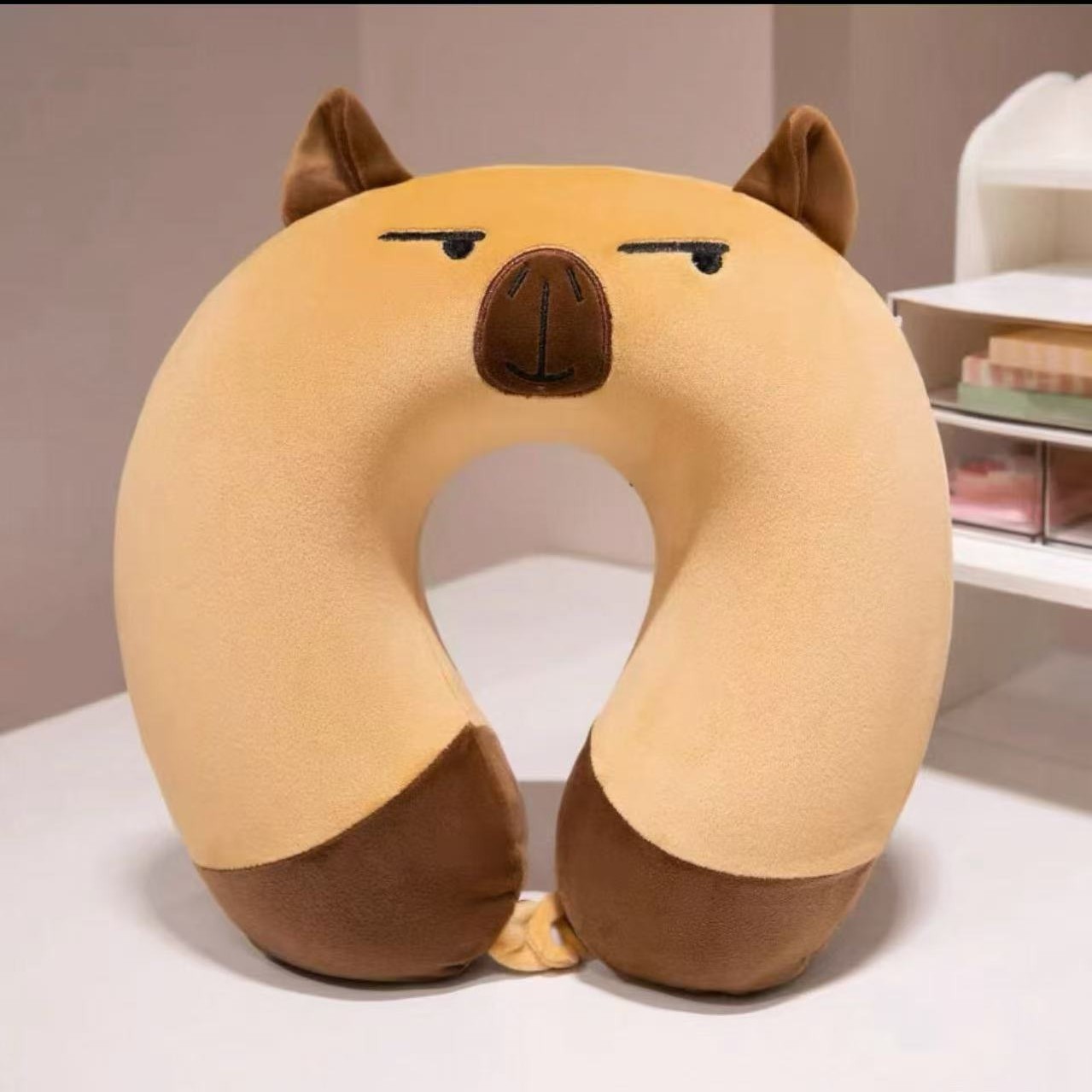 Nueva memoria de dibujos animados Almohada cuello de algodón Almohada en forma de U Almohada de viaje Siesta artefacto Oficina Dormir almohada almohada cuello protector