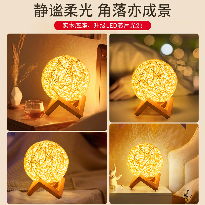 Lámpara de escritorio de madera sólida simple dormitorio cálida lámpara de cabezal de cama creativa de boda nórdica ins niñas decoración lámpara de noche L