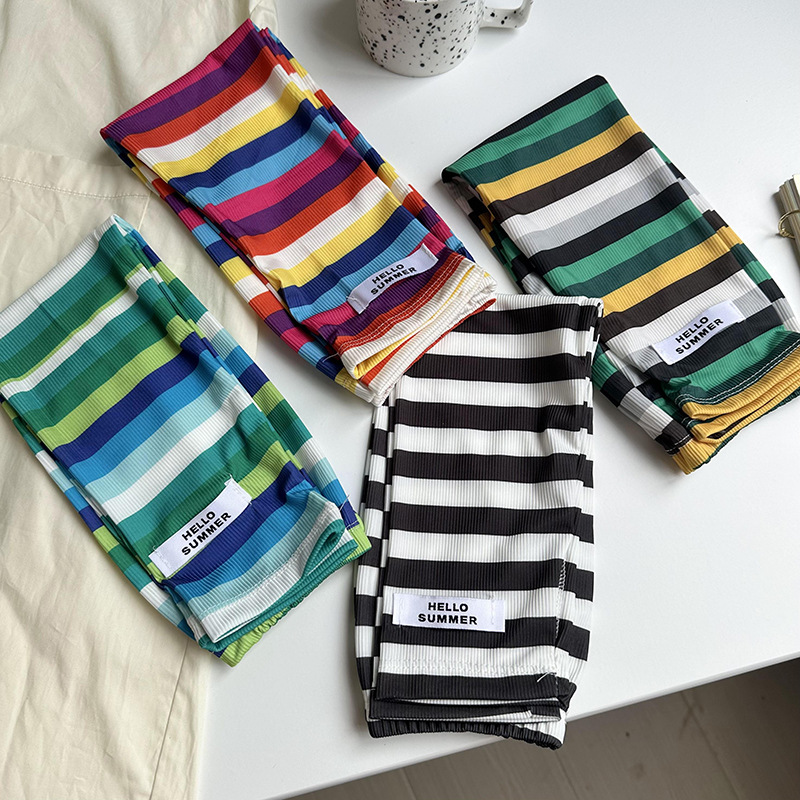 i manga rayada de protección solar para mujeres de verano nuevo suelto al aire libre protección solar manga de brazo protector solar