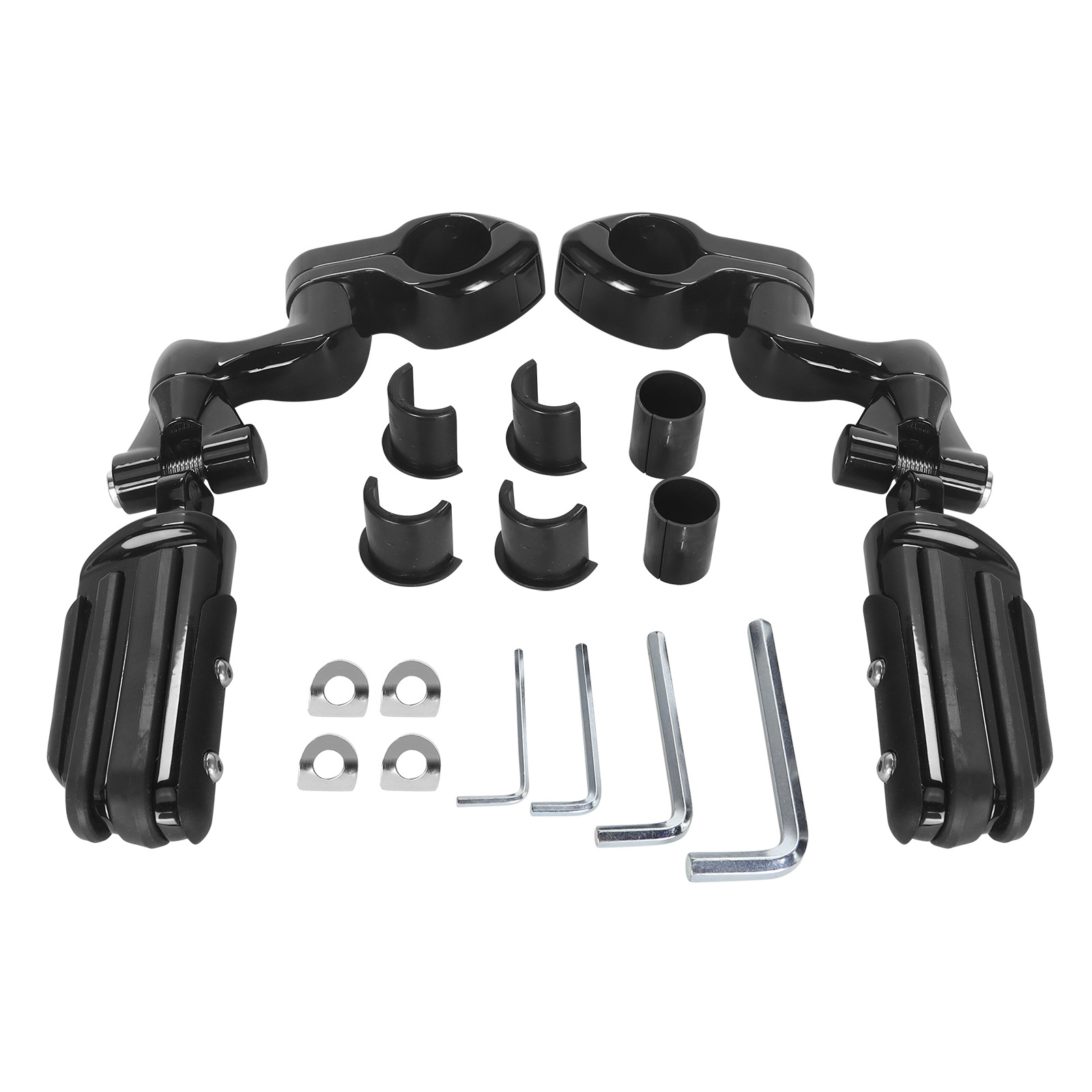 Harley Street Glide Motorcycle Modified Rubber Short Pedal Set Footrest Guard Bar Rest Bracket