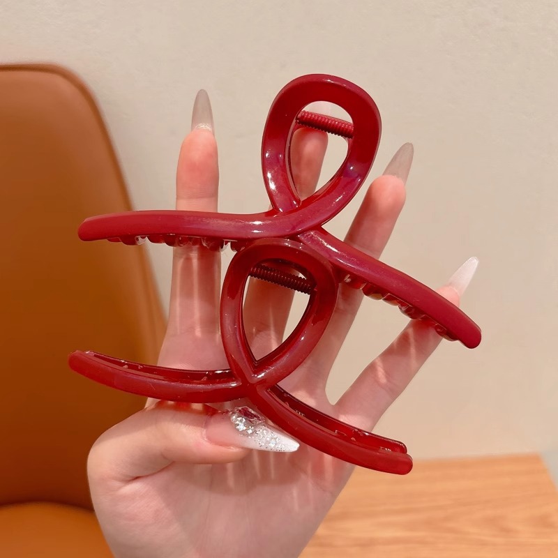 Ankara clip de agarre rojo para niños de alto nivel brillante cara festiva clip de cabello para niñas cabeza de tiburón clip de cabello