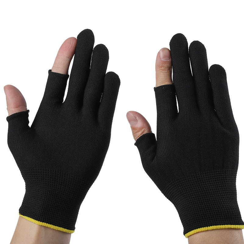 Перчатки для защиты труда, износостойкая рабочая ткань, женские рабочие дышащие, тонкие, с двойным половиной пальца, мужские, для строительной площадки, тонкие, нейлоновые, супер лошадь, маленькие