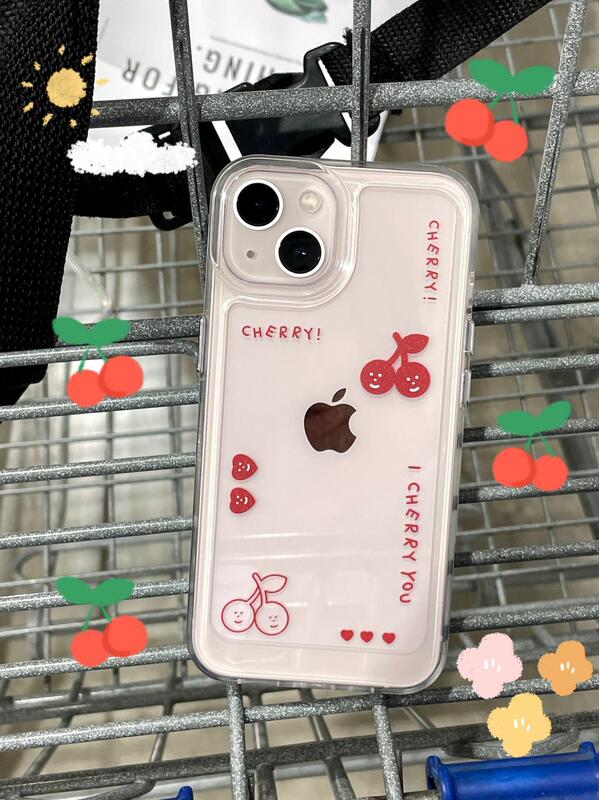 Cherry Photo Frame Ins Transparent High-Transparency Phone Case Suitable for Iphone13Pro Apple 12/15/Xsma16 Cherry Photo Frame Ins Transparent High-Transparency Phone Case Suitable for Iphone13Pro Apple 12/15/Xsma16