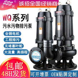 大功率380V抽粪渣桨潜水泵地下室防汛污水提升泵工程无堵塞排污泵