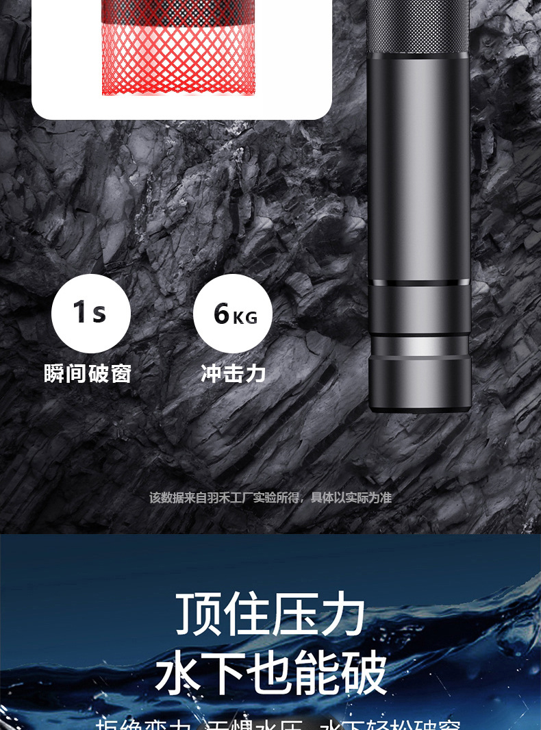 Yiju window breaker emergency high-hardness escape metal tungsten steel safety hammer life-saving hammer head for car safety