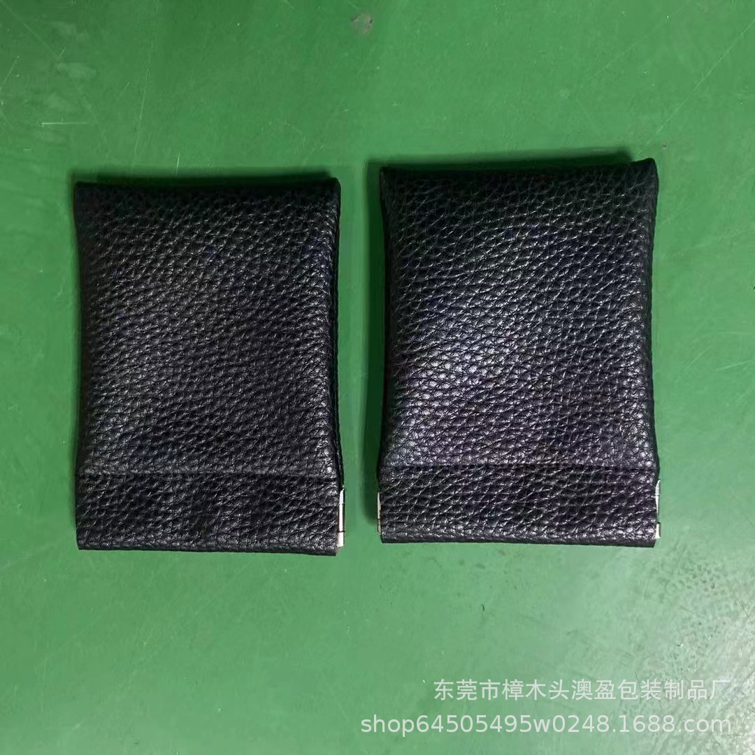 耳机收纳弹片袋厂家现货批发自动闭合便携零钱硬币收纳袋加印logo