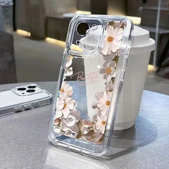 油絵の花柄、15pro、透明、16promax、Apple携帯電話ケース、iphone17、越境、14、女の子、13に適しています