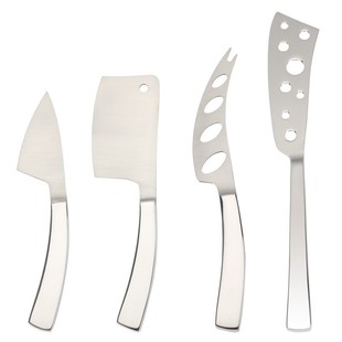 Stainless Steel Cheese Knife Four-Piece Set Square Handle Cheese Knife Cut Out Butter Knife Cheese Tip Knife Bread Jam Knife Set