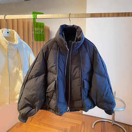 韩版设计感小众宽松休闲立领羽绒棉服女秋冬款2025新款棉衣外套潮