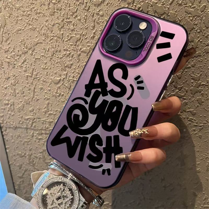 Nueva personalidad en inglés aplicable iPhone 16 funda para teléfono móvil Apple 15promax/14 anti-caída 13pro12 Europa y América