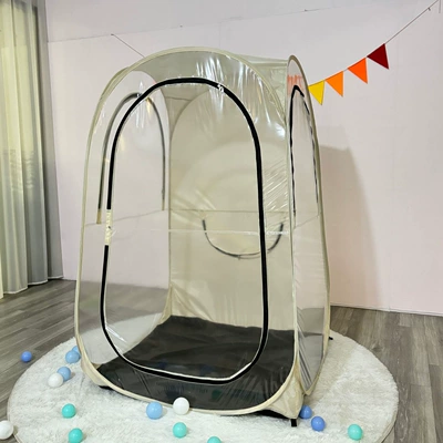 Outdoor Fishing Tent for One Person Wholesale, Cross-Border Camping Folding Portable Transparent Pvc Tent, One-Second Quick-Open Tent (Avtomobil dam çadırları) - beige-fishing-puff-single-person