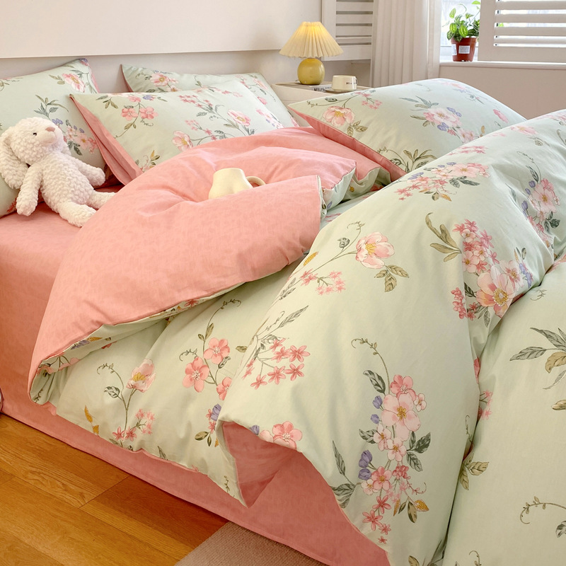 2025新款全棉四件套单人床学生宿舍纯棉南通床上用品三件套被套罩