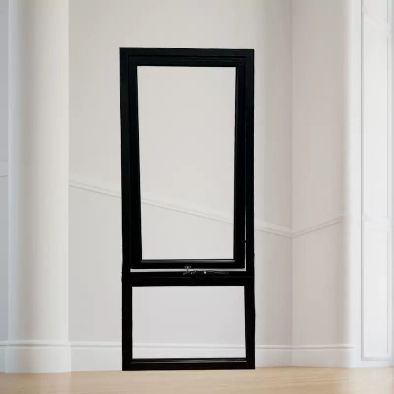 门窗工厂断桥铝合金70澳式手摇悬窗黑色隔音隔热悬窗定制定制悬窗