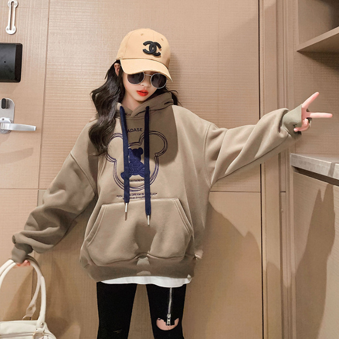 女童卫衣春秋款女大童春装2024新款打底衫儿童中长款网红炸街上衣