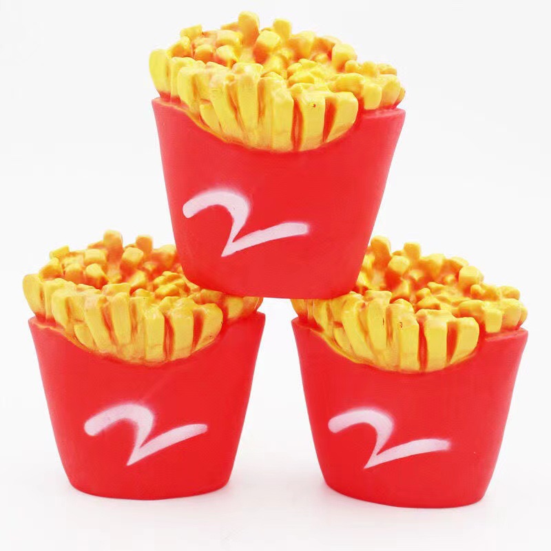 Juguete para perros simulación juguete de sonido hamburguesa papas fritas gato y perro juguete interactivo vinilo juguetes para mascotas suministros